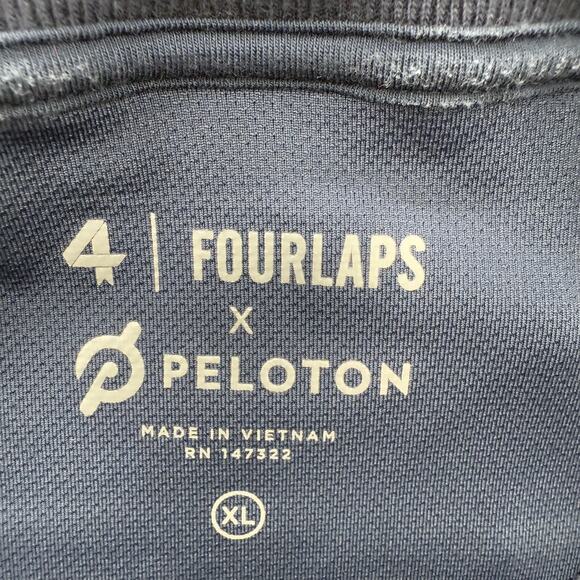 Fourlaps x Peloton Sweatshirt Mens XL Navy Blue Crewneck Zipper Pockets Athletic - Picture 3 of 10